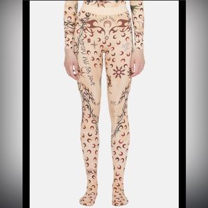 Marine Serre Tan Tattoo Print Leggings